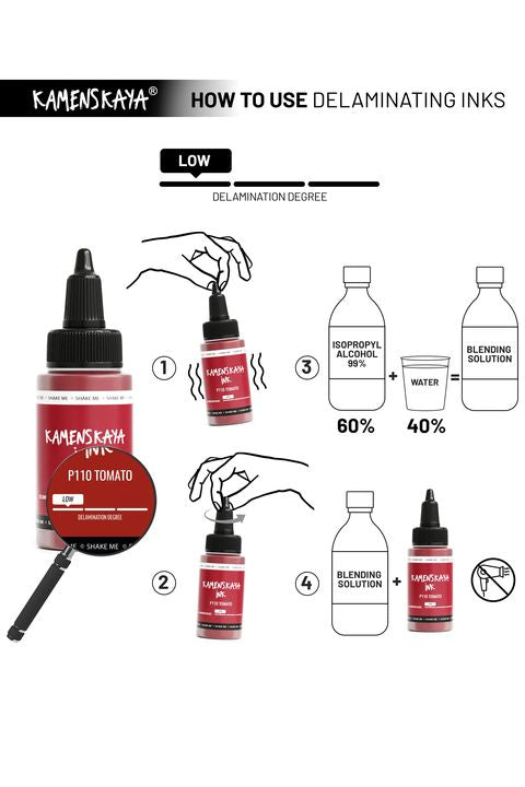 Alkoholno črnilo KAMENSKAYA DELAMINATING 30ml | različni odtenki – pogled 2