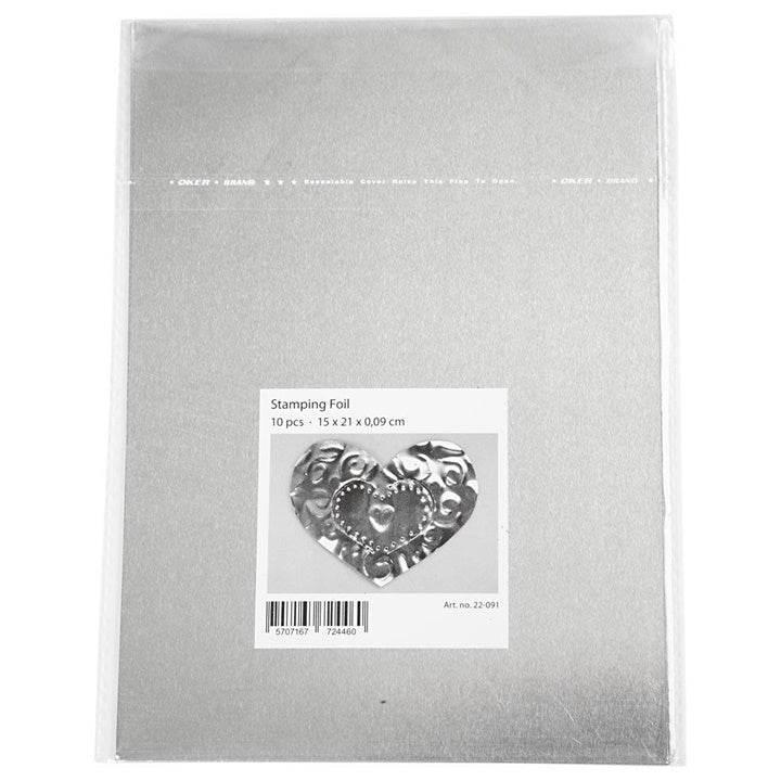 Aluminijasta folija za embossing tehniko - 10 kos