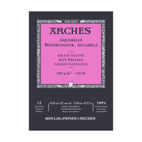 ARCHES akvarelni blok gladek HP naravno bela 300 g/m² A5 – A3 - 12 listov