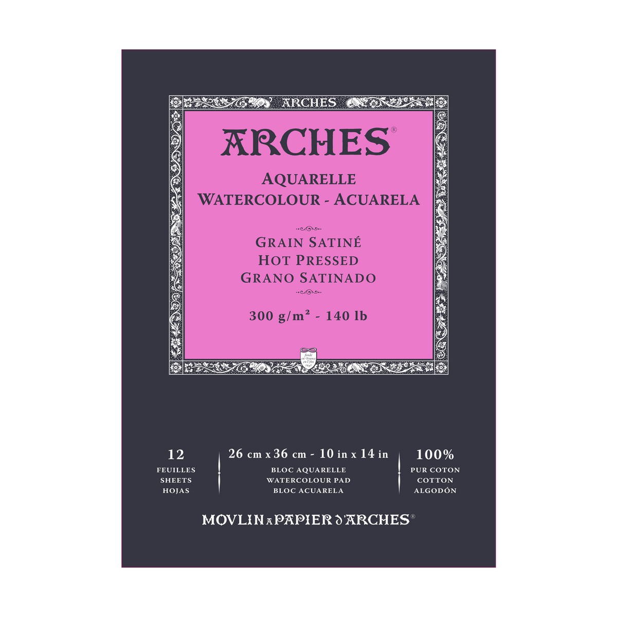 ARCHES akvarelni blok gladek HP naravno bela 300 g/m² A5 – A3 - 12 listov