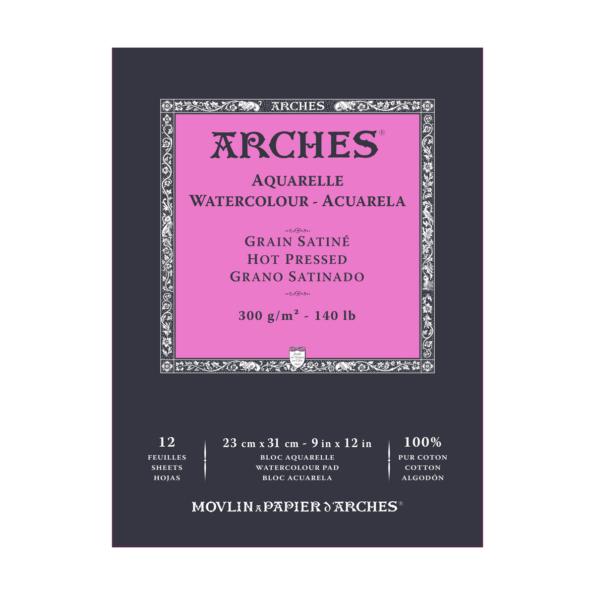 ARCHES akvarelni blok gladek HP naravno bela 300 g/m² A5 – A3 - 12 listov