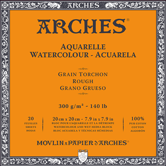 ARCHES akvarelni blok Rough naravno bela 300 g/m² 10 – 31 cm - 20 listov