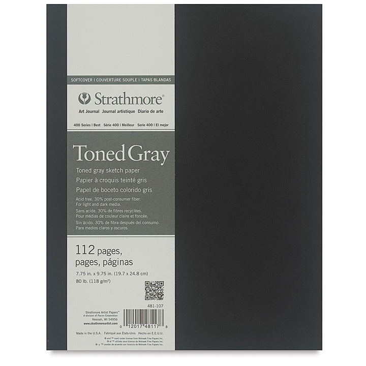 Art Journal Strathmore Toned Paper Gray mehka vezava | izberite dimenzije – pogled 3