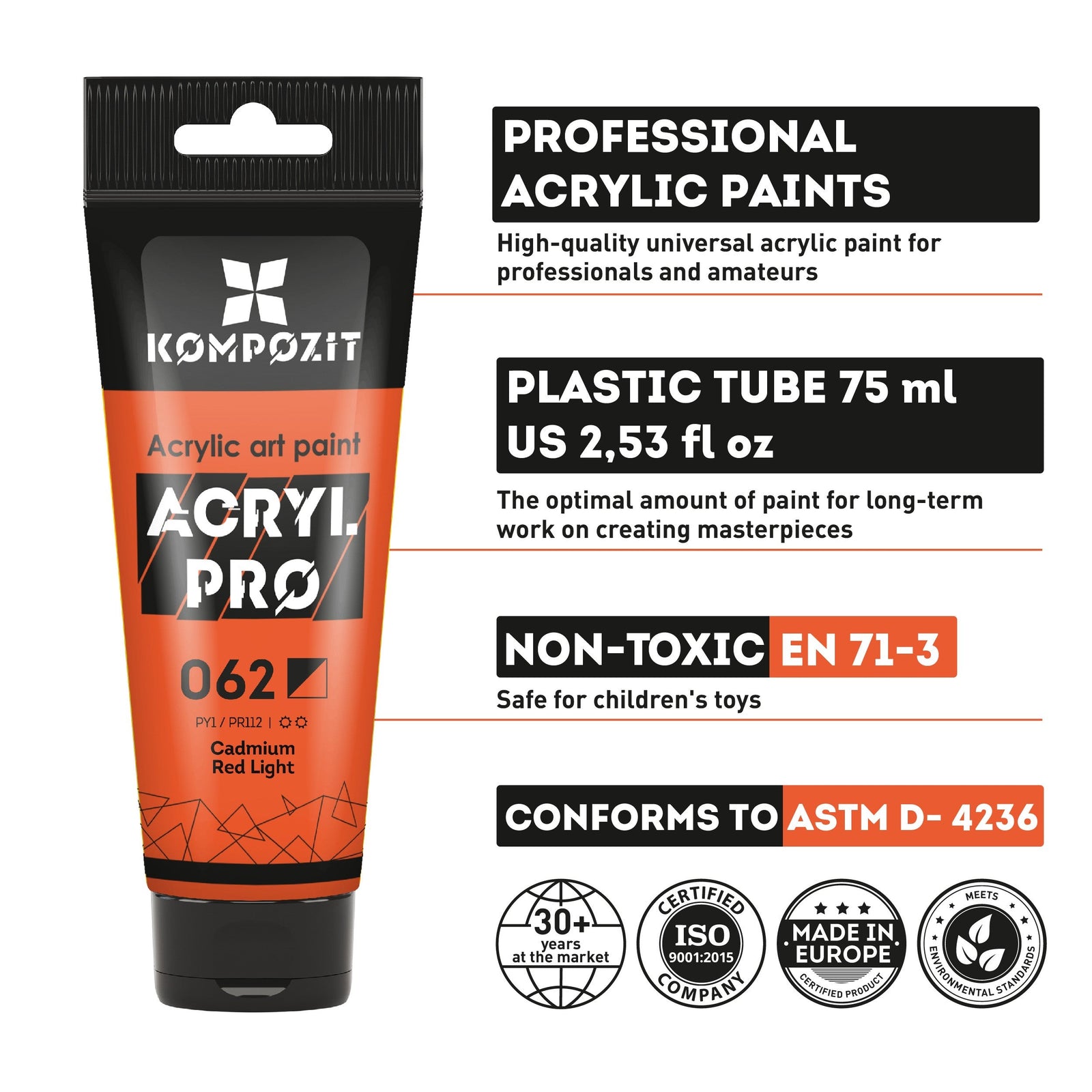Set akrilnih barv ACRYL PRO Kompozit v škatli - 42 x 75 ml