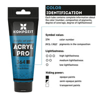 Set akrilnih barv ACRYL PRO Kompozit v škatli - 42 x 75 ml