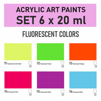 Set akrilnih barv Kompozit STANDART Fluorescent 6 x 20 ml