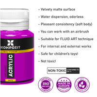Set akrilnih barv Kompozit STANDART Fluorescent 6 x 20 ml