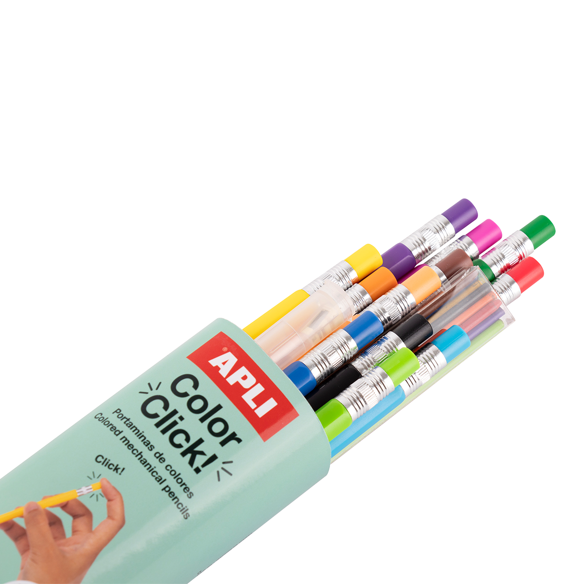 Avtomatske barvice APLI Color Click, 12 kosov z nadomestnimi minicami in šilčkom
