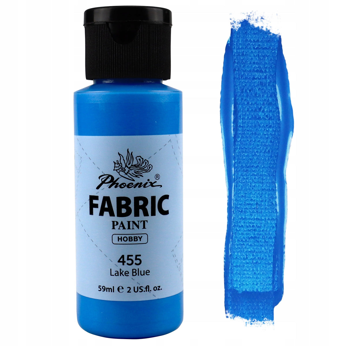 Barva za tekstil Phoenix 59 ml – jezersko modra 455