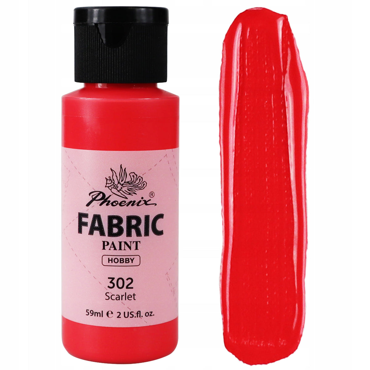 Barva za tekstil Phoenix 59 ml škrlatna 302