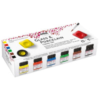 Barve za porcelan Brillant Hobby Line - set 6 x 20 ml in čopič