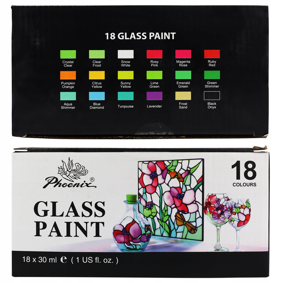 Barve za steklo Phoenix - 18 x 30 ml