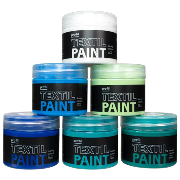 Barvni set za temen tekstil Profil - Modra laguna 6 x 50 ml
