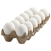 Beli plastični jajčki - 12 kosov / 6 cm