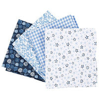 Blago za patchwork - modro - 4 kosi - 45 x 55 cm