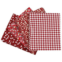 Blago za patchwork - rdeče - 4 kosi - 45 x 55 cm
