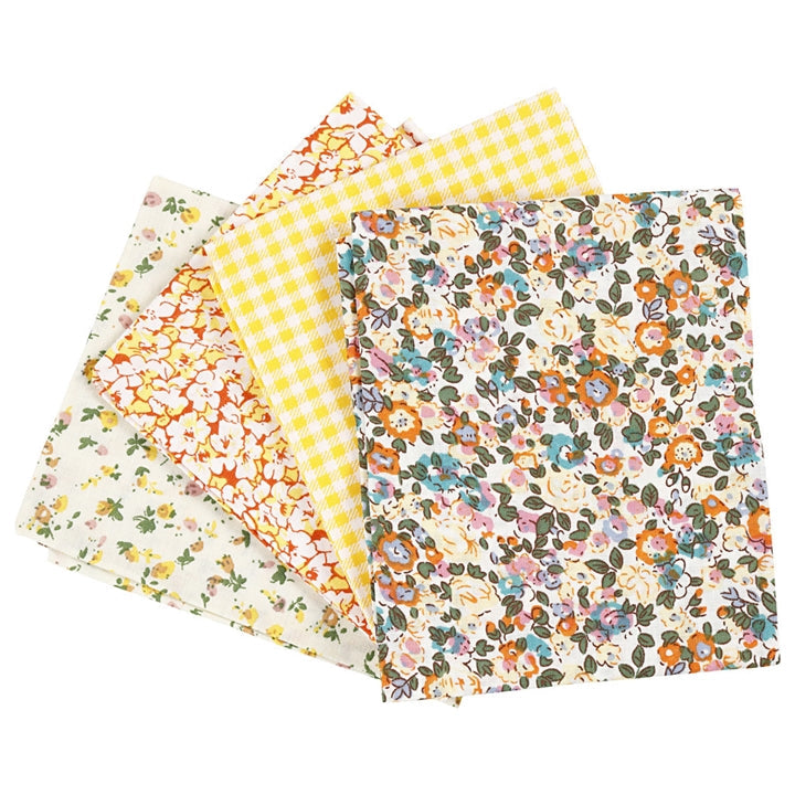Blago za patchwork tehniko - rumeno - 4 kosi - 45 x 55 cm