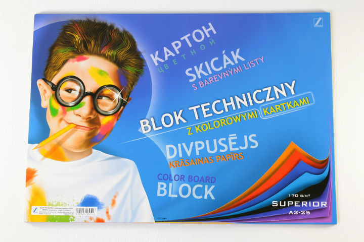 Blok papirja v barvi SUPERIOR A3 - 25 listov