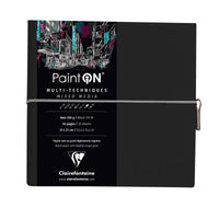 Blok papirjev CLAIREFONTAINE Paint'On 250 g/m² 19 x 19 cm - 32 listov – Črna