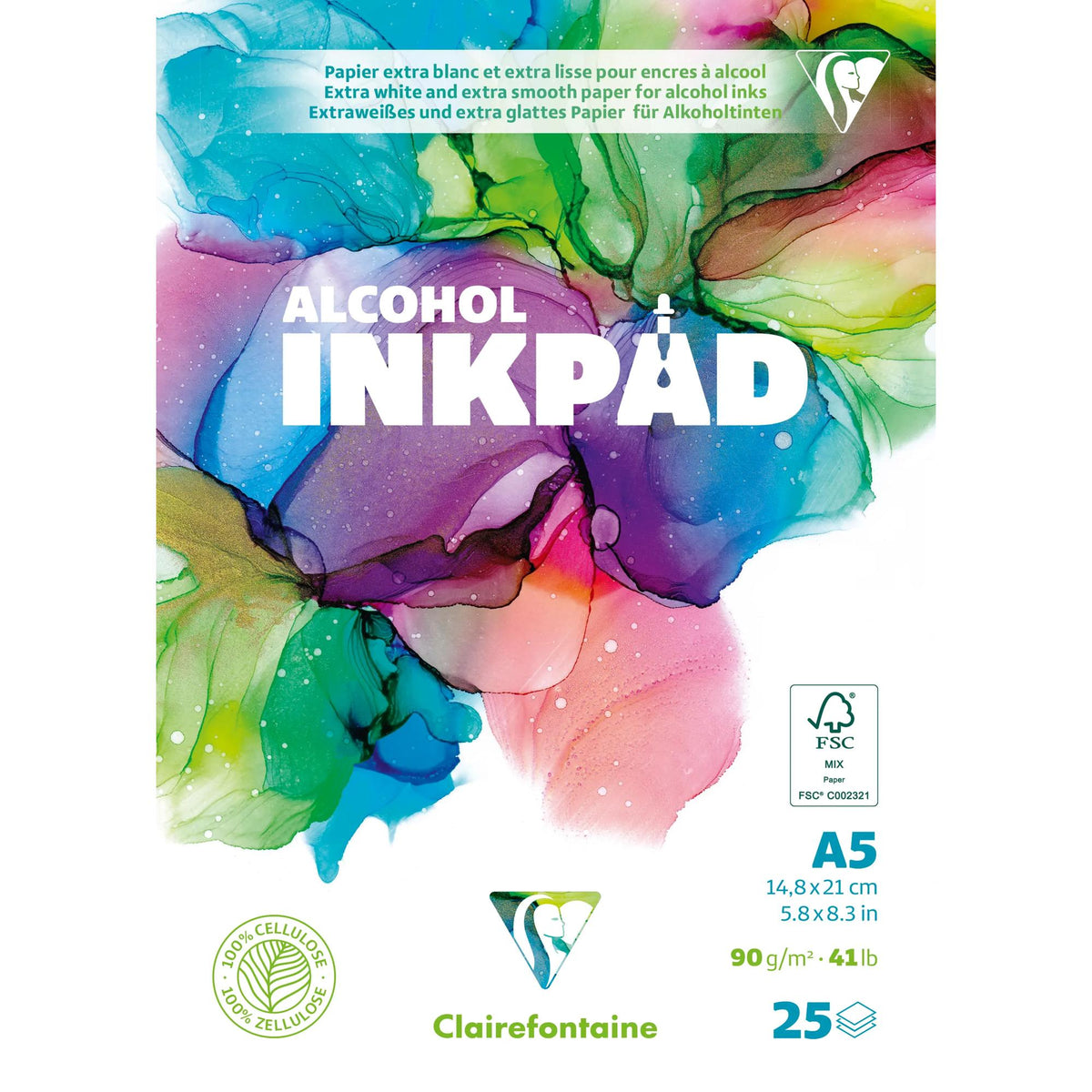 Blok za alkoholne tiskovine Clairefontaine 90 g/m² A5 – A3 - 25 listov