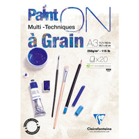 Blok za mešane tehnike CLAIREFONTAINE Paint'On a grain 250 g/m² – 20 listov
