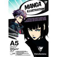 Blok za risanje Clairefontaine Manga Illustration 250 g/m² A5 – A3 - 20 listov