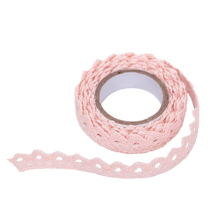 Bombažna samolepilna čipka 1.8 m - Pink