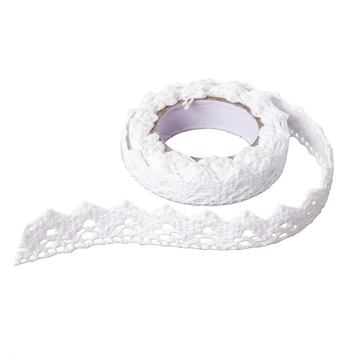 Bombažna samolepilna čipka 1.8 m - White