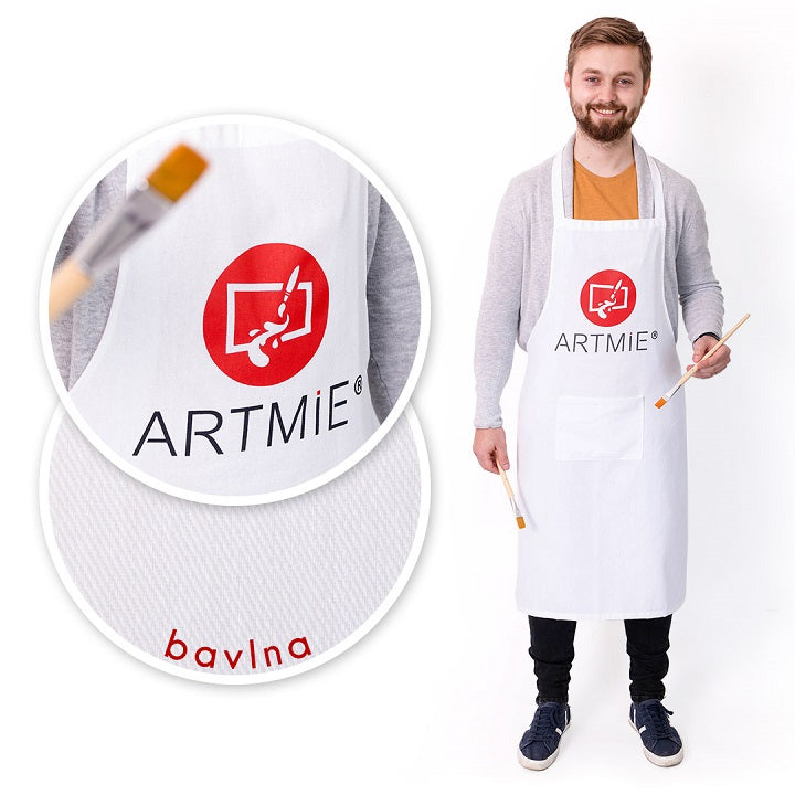 Bombažni predpasnik ARTMIE - beli