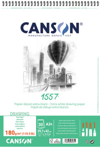 CANSON 1557 skicirni blok 180 g/m² A3 30 listov drobnozrnat