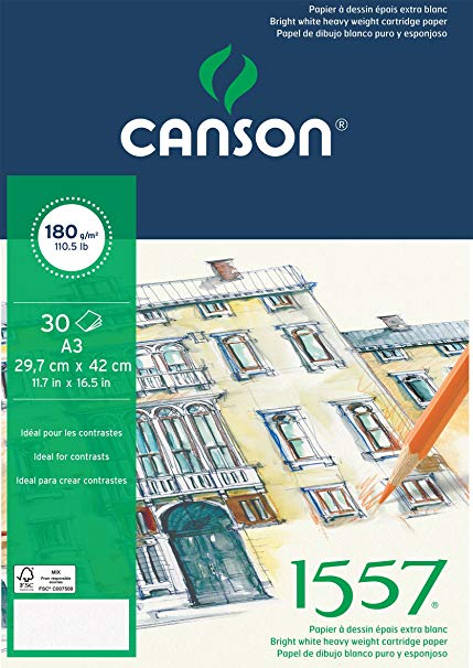 Skicirni blok Canson 1557 180 g/m² A4 lepljen - 30 listov
