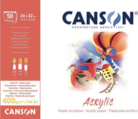 Canson akrilni blok CP Natural White 400 g/m² - 50 listov, 24 x 32 cm