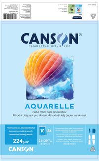 Canson akvarelni blok CP 224 g/m² 10 listov A4 lepljen