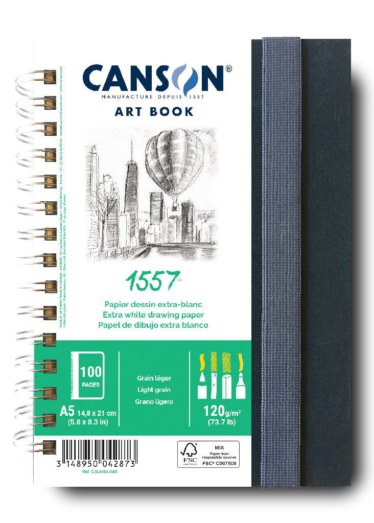 Skicirka Canson Art Book 1557 v trdi vezavi – A5, 120 g, 50 listov
