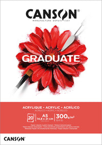 CANSON Graduate akrilni blok 300 g/m² - 20 listov, A5