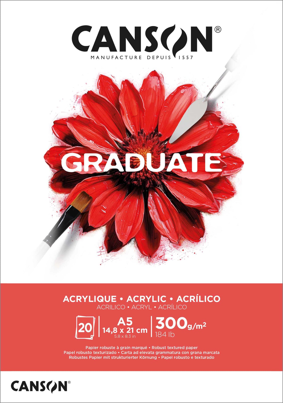 CANSON Graduate akrilni blok 300 g/m² - 20 listov, A5