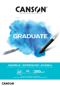 Canson Graduate akvarelni blok CP 250 g/m² 20 listov A3 lepljen