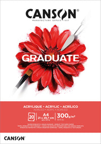 Canson Graduate blok za akril 300 g 20L A4 lepljen