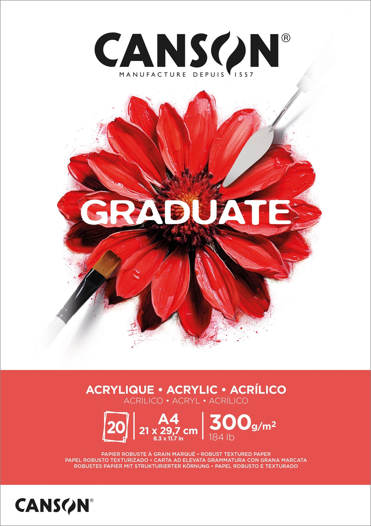 Canson Graduate blok za akril 300 g 20L A4 lepljen