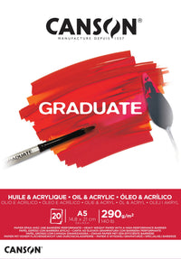 Canson Graduate blok za olje in akril 290 g/m² 20 listov A5 lepljen
