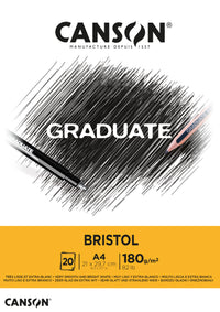 Risalni blok CANSON Graduate Bristol 180 g/m² A4 - 20 listov, lepljen