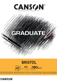 CANSON Graduate Bristol risalni blok 180 g/m² - 20 listov, A3, lepljen