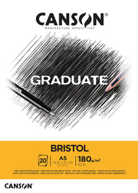 Canson Graduate Bristol risalni blok 180 g/m² - 20 listov, A5 lepljen