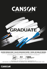 Canson Graduate črni skicirni blok 120 g/m² A4 lepljen - 20 listov