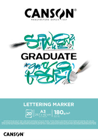 Canson Graduate Lettering Marker blok 180 g/m² - 20 listov, A3 lepljen