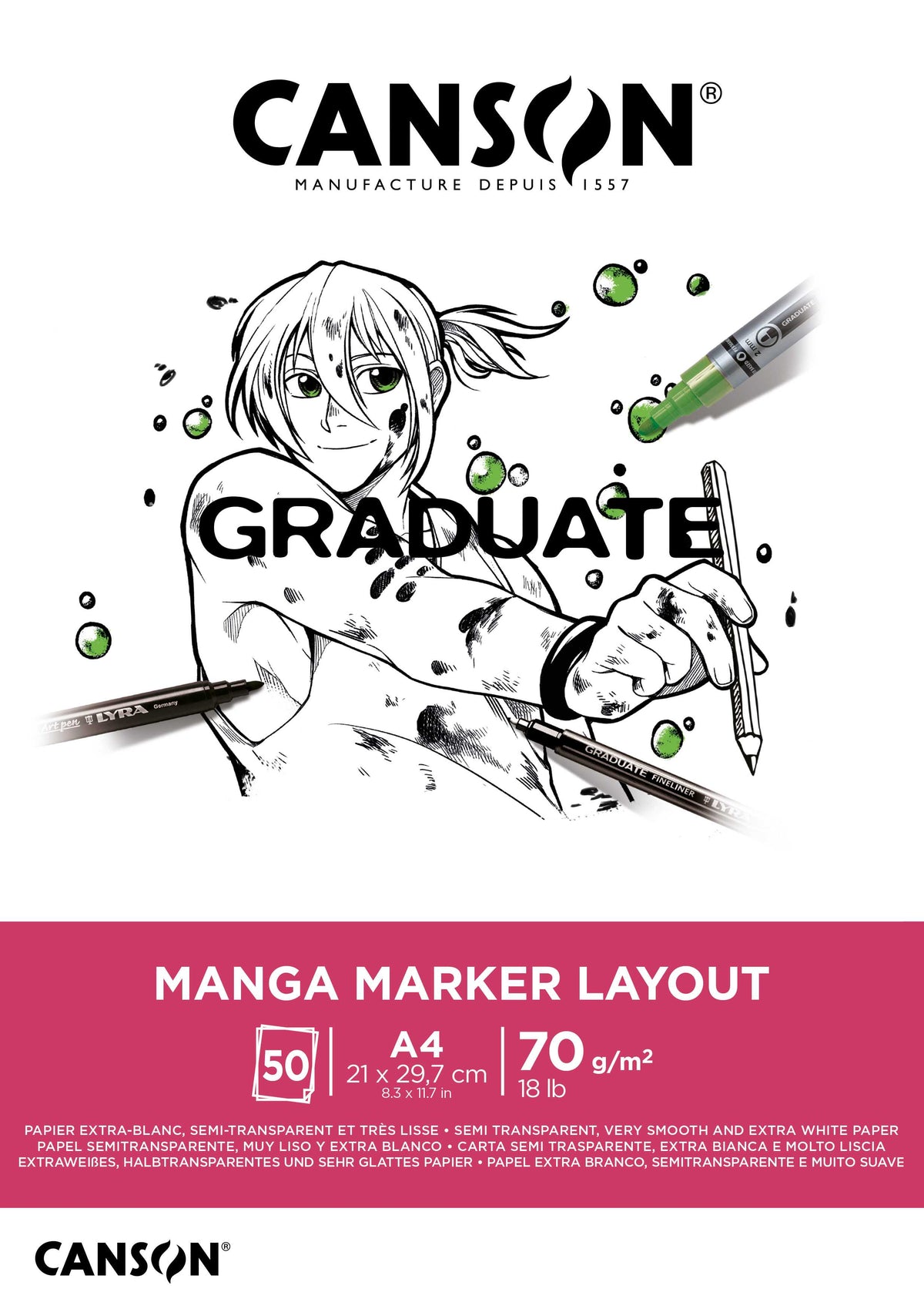 Canson Graduate Marker blok 70 g/m² 50 listov A4 lepljen