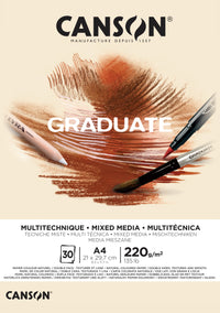 Canson Graduate Mix Media blok Natural 220 g 30 listov A4 lepljen