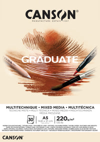 Canson Graduate Mix Media blok Natural 220 g 30 listov A5 lepljen
