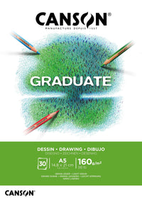 Canson Graduate risalni blok bel 160 g/m² 30 listov A5 lepljen