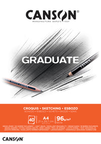 Skicirka CANSON Graduate 96 g/m² A4 lepljena - 40 listov